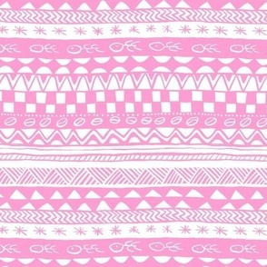 Barbiecore Mudcloth - pink on white