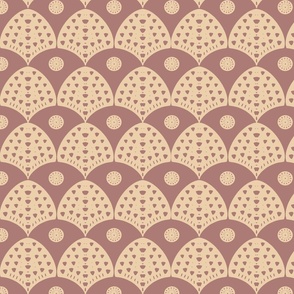 1920s Art Deco inspired pattern in pale rose pink