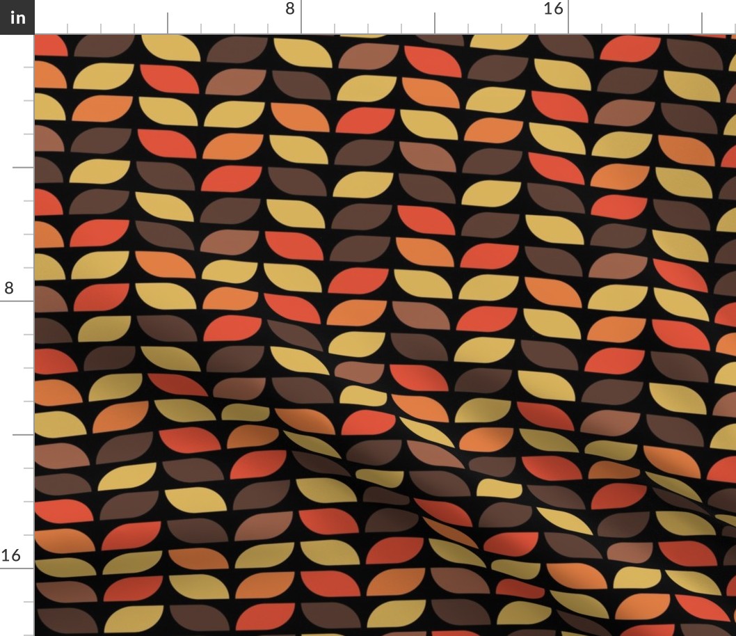 Geometric Pattern: Leaf: Ayres Black (standard version)