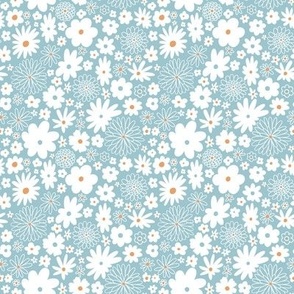 Lightness. White daisies pattern (medium scale)