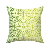 Art Deco Gradient Pattern on Green / Large Scale