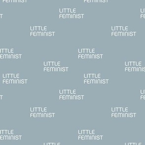 Little Feminist - Strong girls sisterhood women empowerment minimalist text baby and teacher design white on moody blue winter