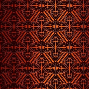 Art Deco Gradient Pattern on Red / Small Scale