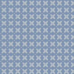 Sepal Square: Chambray Blue & White Geometric Floral