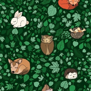 Sleepy Woodland Friends (large scale) 