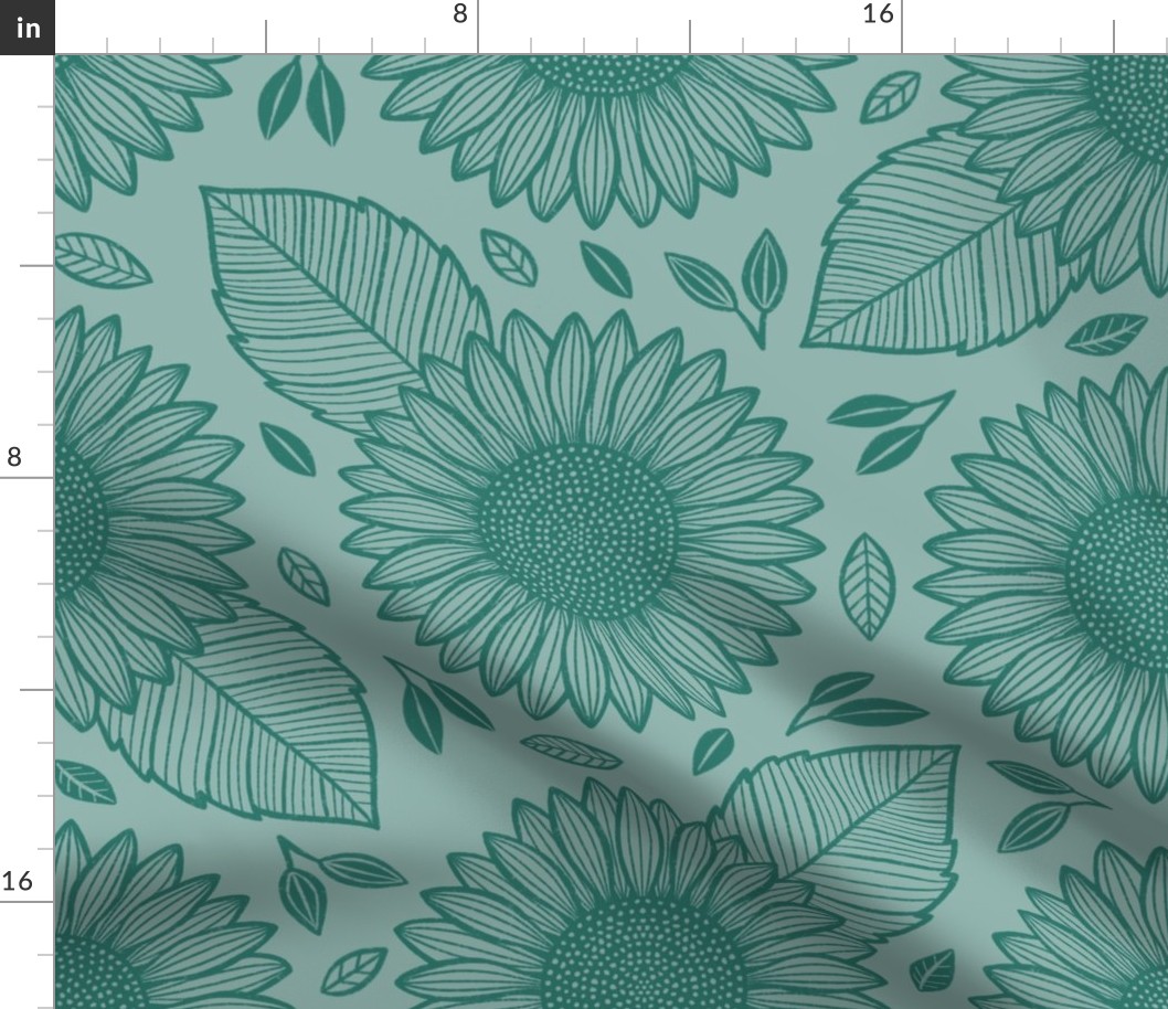 Sunflower Lino Teal