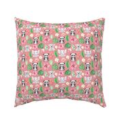 Tropical animals and flowers Motif 3 pink (Tonys Pink)