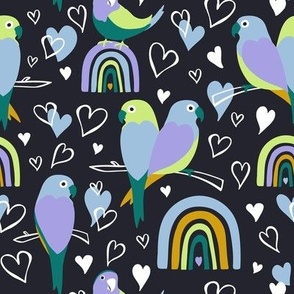 Love Birds Black Petal Signature Pastel Comforts Regular Scale