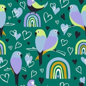 Love Birds Green Petal Signature Pastel Comforts Regular Scale