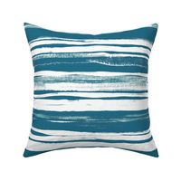 Bold Teal and White Textured Stripes