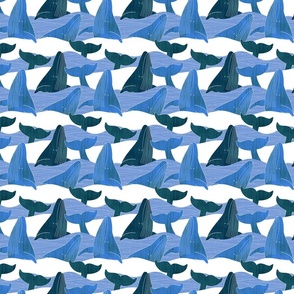 whalesinwaves half size blue