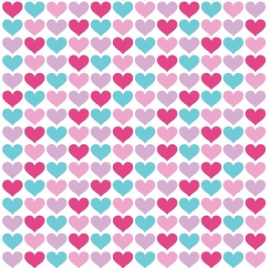 Cute Pink Blue And Purple Hearts