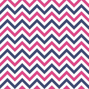 Pink And Navy Blue Chevron