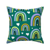 Lovely Rainbows Green Petal Signature Pastel Comforts Large Scale