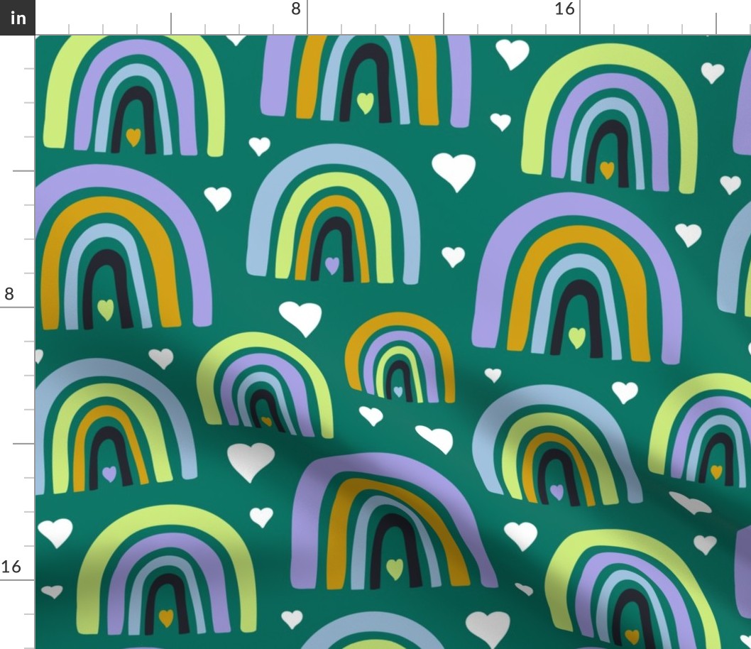 Lovely Rainbows Green Petal Signature Pastel Comforts Large Scale