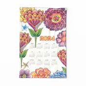 2024 Floral Calendar Wallhanging