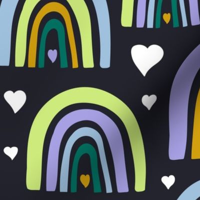 Lovely Rainbows Black Petal Signature Pastel Comforts Large Scale