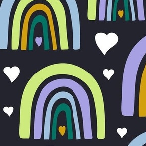 Lovely Rainbows Black Petal Signature Pastel Comforts Large Scale