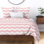 Dauphine and White ~ Chevron Stripe