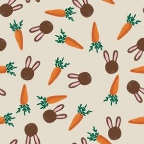 Boho Easter Bunny and carrots 