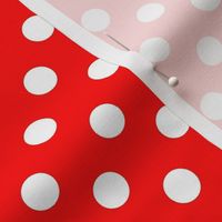 White on Red Polka Dots