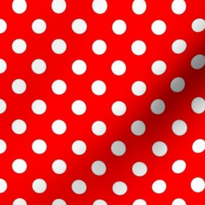 White on Red Polka Dots