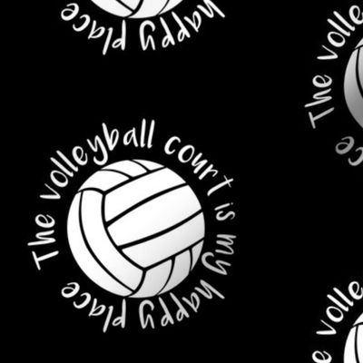 The volleyball court is my happy place typography | white black