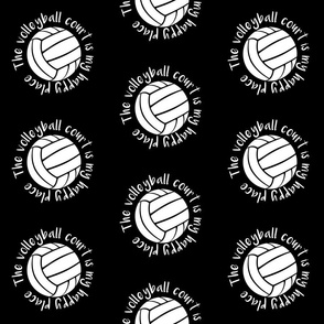 The volleyball court is my happy place typography | white black