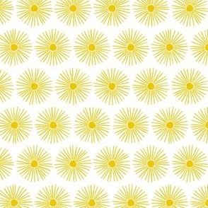 Little Scandinavian sunshine - raw ink sunny day rays of sunshine boho style bright yellow on white