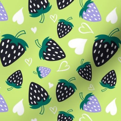 Bushels Of Love - Valentine's Day Strawberries Lime Green Petal Signature Comforts Regular Scale