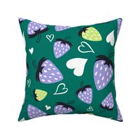 Bushels Of Love - Valentine's Day Strawberries Green Petal Signature Comforts Large Scale
