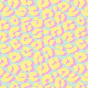 I see double - leopard spots in pastel groovy nineties retro colors mint pink yellow