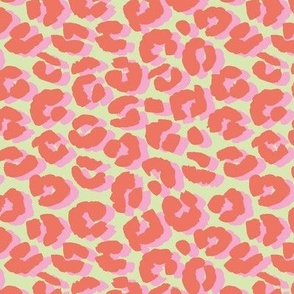 I see double - leopard spots in pastel groovy nineties retro colors pink orange lime green