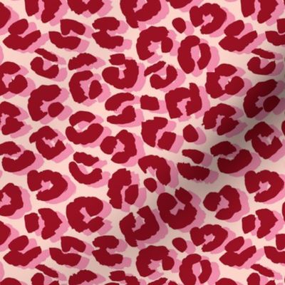 I see double - leopard spots in pastel groovy nineties retro colors burgundy red pink blush valentine palette