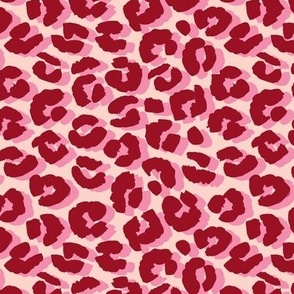 I see double - leopard spots in pastel groovy nineties retro colors burgundy red pink blush valentine palette