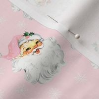 Pink Retro Santa Light Pink Background - Extra Small Scale