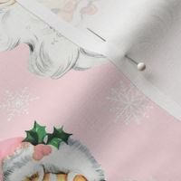 Pink Retro Santa Light Pink Background - Medium Scale