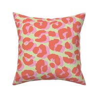 I see double - leopard spots in pastel groovy nineties retro colors pink orange lime green LARGE