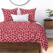 I see double - leopard spots in pastel groovy nineties retro colors burgundy red pink blush valentine palette LARGE