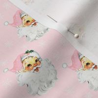 Pink Retro Santa Light Pink Background - Extra Extra Small Scale