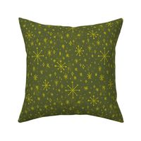 Mid Century Modern Stardust in Olive Green and Citrine Coordinate