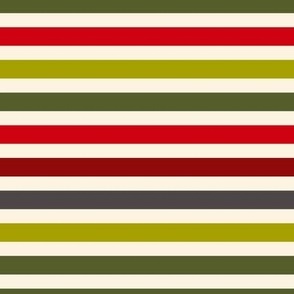 Christmas Stripes - Poppy Red and Green
