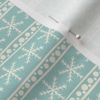 Scandinavian Snowflakes - Sea Glass Aqua Blue Green