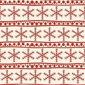 Scandinavian Snowflakes - Poppy Red and Ivory