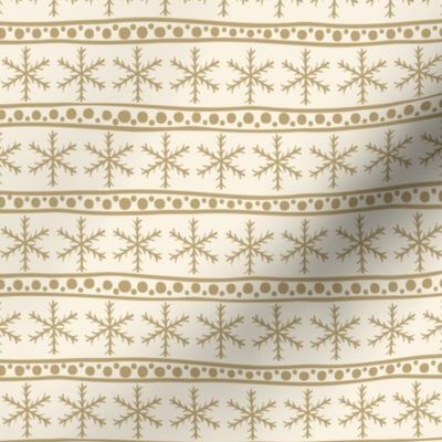 Scandinavian Snowflakes - Tan and Ivory