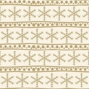 Scandinavian Snowflakes - Tan and Ivory