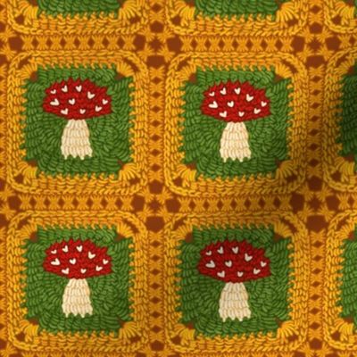 Woodland Just Mushrooms Granny Squares