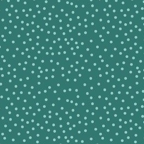 Christmas Scattered Polka Dots - Sea Glass Dots on Teal