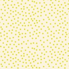 Christmas Scattered Polka Dots - Citrine Dots on Ivory