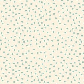 Christmas Scattered Polka Dots - Sea Glass Dots on Ivory